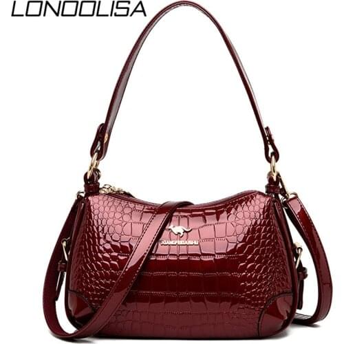 2 Layers Patent Leather Luxury Handbags Women Bags Designer Ladies Small Hand Shoulder Crossbody Bags For Women 2020 Sac a Main