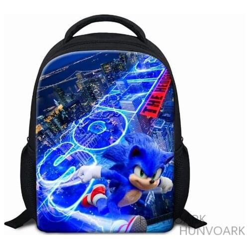 SONIC RACING backpack school 16 inch Children Bookbag Cartoon Childrens backpack Custom Mochila 3-5 years