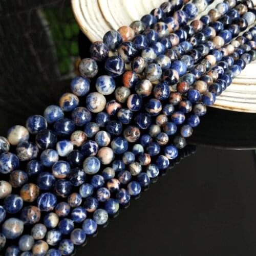 Blue sodalite round 6/8/10mm 15" for DIY jewelry making loose beads FPPJ wholesale beads nature gem stone