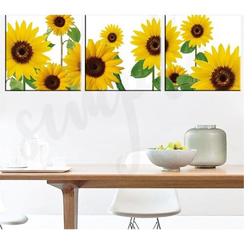 Nordic Sunflower Style Posters Botanical Canvas Painting Farmhouse Wall Art Pictures for Living Room Home Decoration