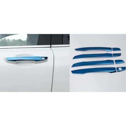 Steel Side Exterior Door Handle Cover Trim Blue For 2017-2021 Honda CRV CR-V New Car Decoration Accessories Style