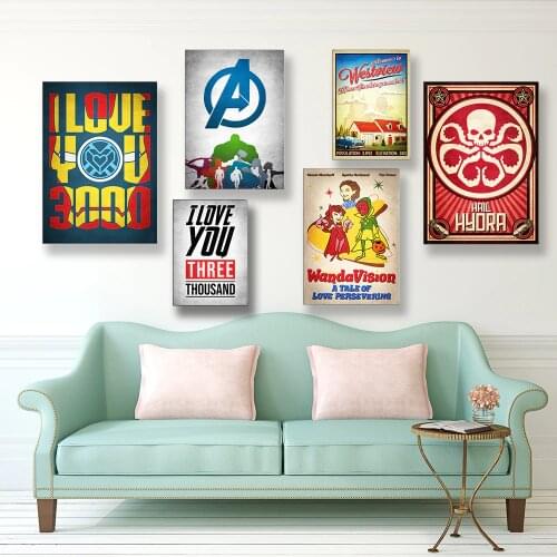 Stark Industries Wakanda Hydra Ant-Man Iron Man Avengers Poster Marvel Canvas Wall Art Painting Vintage Room Decoration