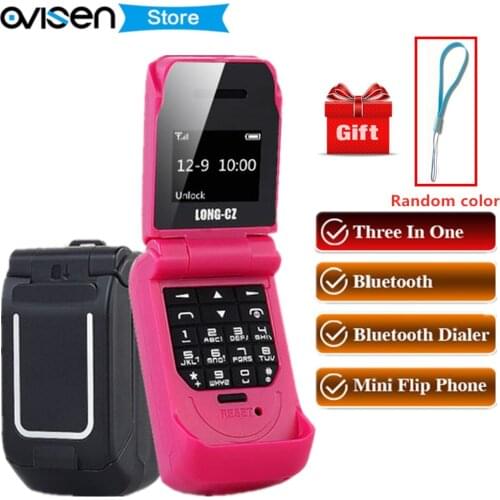 Super mini Flip Mobile Phone LONG-CZ J9 0.66 Inch Small celulares Wireless Bluetooth Dialer Magic Voice Change SOS Celllphone
