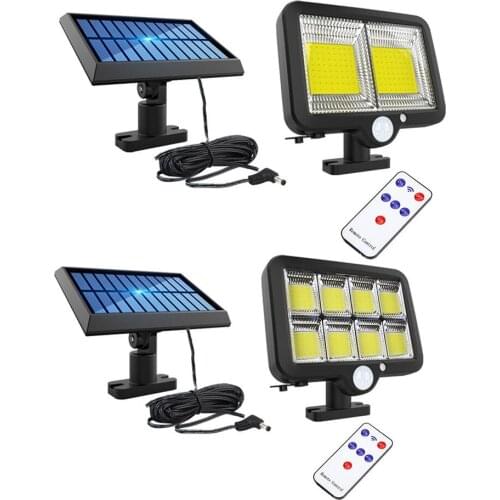 Remote Control LED Solar Wall Light Human Motion Sensor Waterproof Outdoor Solar Light for Garden Yard Pathway Street Lamp
