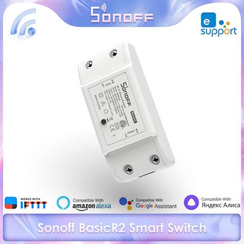 SONOFF BasicR2 Smart Switch Wireless Relay Module Wifi Breaker Switch Remote Controller DIY Switch Works With Alexa Google Home