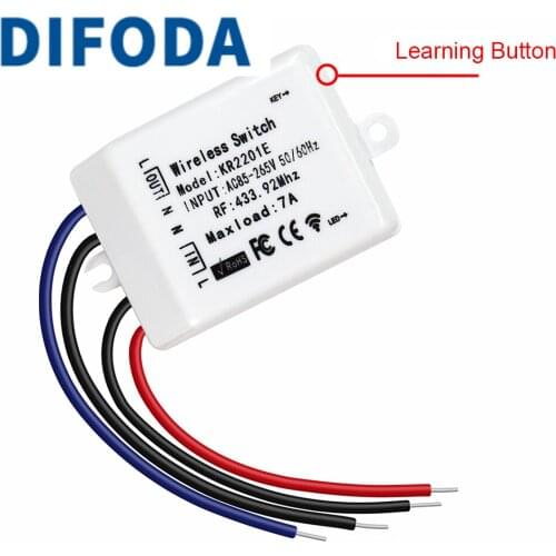 QIACHIP 433.92 MHz Wireless switch universal AC 85-265V CH Wireless Remote Control Receiver 433mhz maxload 7A high quality