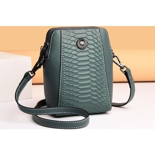 2021 New High Quality Pure Cowhide Ladies Crossbody Mobile Wallet Luxury Shoulder Bag Multi-pocket Travel Mini Fashion Sacos