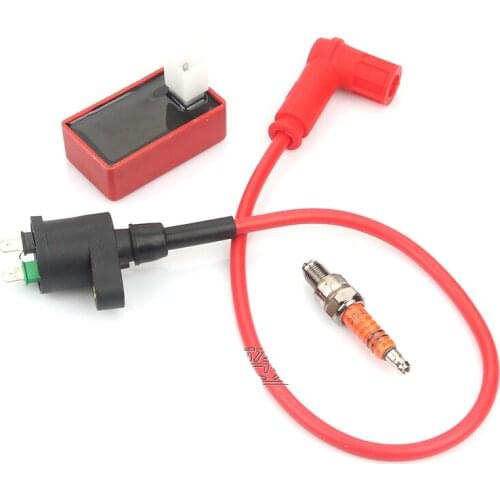 1 Set Motorcycle Racing CDI Ignition start coil Spark-Plug For 50-125CC Off road Motorcycle ATV Dirt-Quad-Bike Scooter Go-Kart