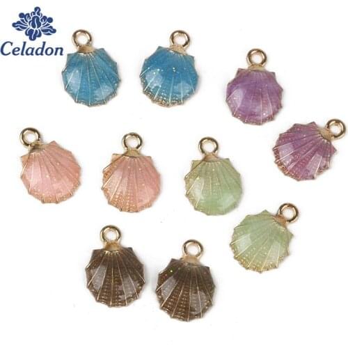 10pcs /lot Size Approx 19x13mm Approx 2mm Shell Pearl Water Drop DIY Necklace Pendant Sweater Chain Necklace Pendant