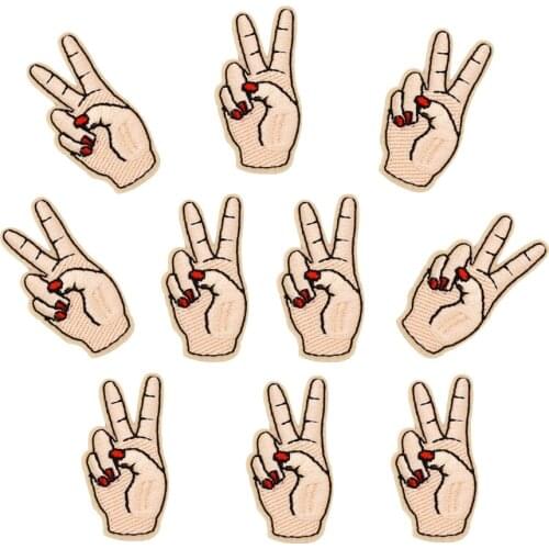10PCS scissors hand embroidery patches for clothing iron on patches applique iron patch for clothing stickers for badges clothes