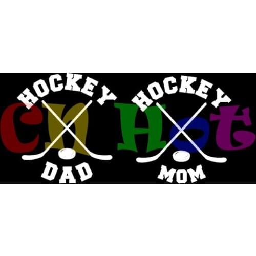 2pcs Vinyl Stickers Hockey Mom or Hockey Dad Car Window Bumper Decal Sticker