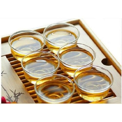 6pcs/1 lot Double Walled Tea Cup Clear Transparent Coffee Cup Gift Ceramic bowls Tea Set Wedding