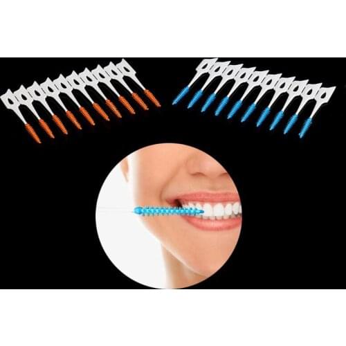 80Pcs 80Pcs Soft Plastic Massage Gums Gingival Interdental Brush Massage Toothpick Toothbrush Floss Dental Flosser Pick Tooth