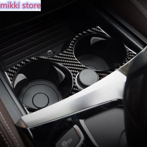 For BMW 5 Series 6GT G30 G32 G38 Accessories Carbon Fiber Car Inner Control Gear Shift Panel Water Cup Holder Cover Trim sticker