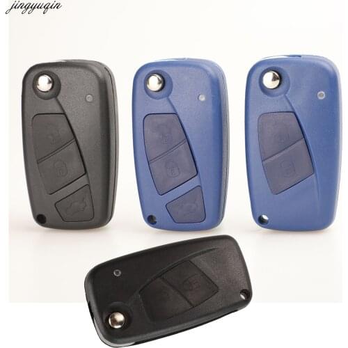 Jingyuqin Flip Remote Key Shell Fob For Fiat 500 Panda Idea Punto Stilo Ducato Bravo SIP22 Blade 2/3BTN Car Styling