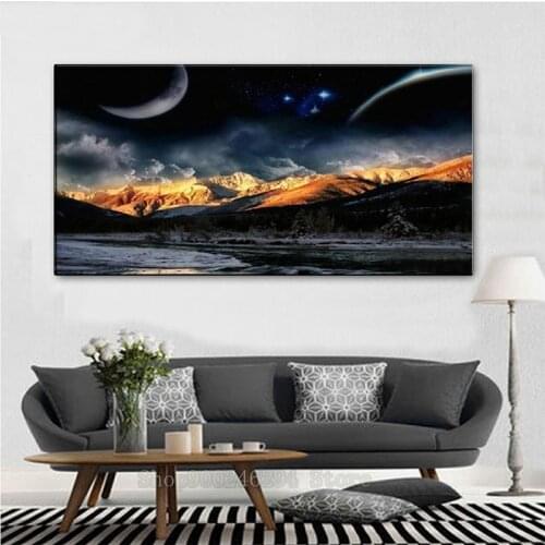 Large size 5D Diamond Painting Square round drill universe planet landscape Diamond Embroidery Cross Stitch Mosaic decor FF1465