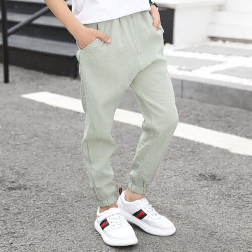 Baby Boys Pants Fashion Spring Summer Baby Boy Casual Straight Pants For Height 110-160cm Ankle-Length Trousers Boys Clothes