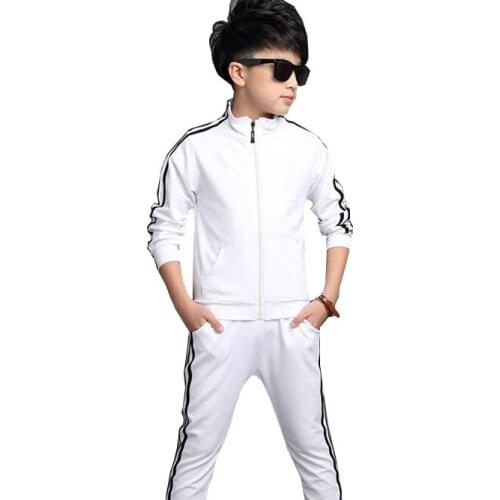 Children 's clothing new Spring and Autumn solid color boys and girls student sportswear two suits Long sleeve clothes