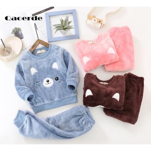 Children Winter Pajamas Sets Cartoon Style Kids Warm Sleepwear Baby Girls Boys nightwear Children Pajamas Sets For Girls 2-8Y