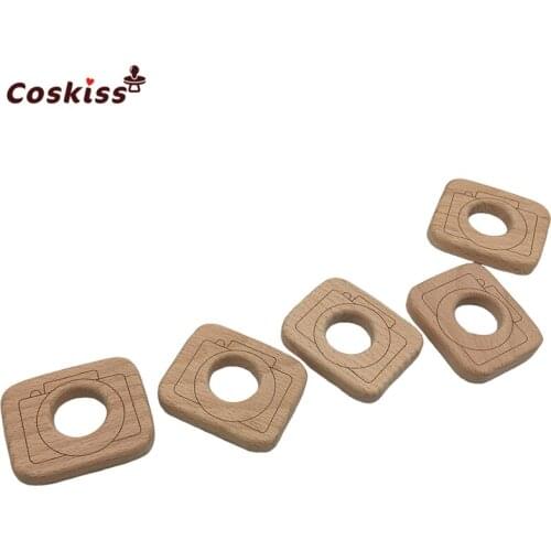 Baby Teether Camera Pendant Baby DIY Jewelry Pendants Necklace Bracelets Accessories BPA Free Pacifier Wooden Teether
