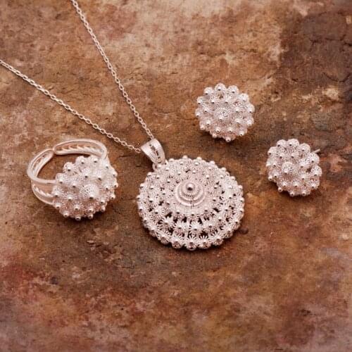 Abundance Model Filigree Silver Set 1362Hand Made Silver Jewellery Set