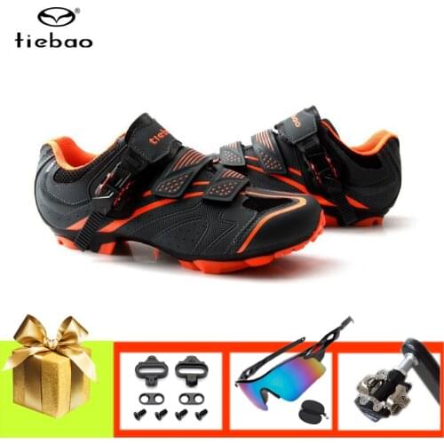 TIEBAO Racing Bicycle Sneakers for Women Men Berathable Self-locking Mountain Bike Shoes Add Mtb SPD Pedals Outdoor Sport Riding