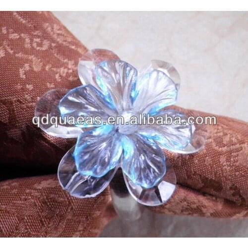 Crystal napkin rings in blue,napkin holder