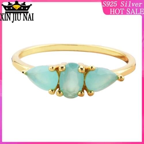 14K gold jewelry fashion beautiful European thin end ring set jade green diamond Elegant candy color Ruili womens diam