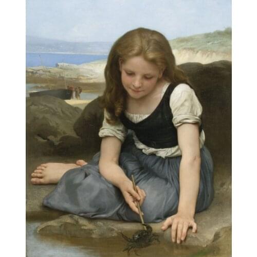 The Crab by William Bouguereau Handmade Oil painting reproduction art