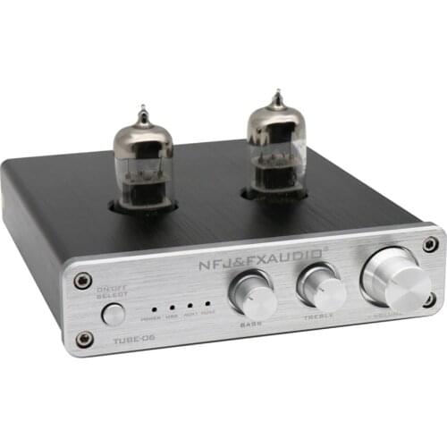 FX-AUDIO TUBE-06 Tube Preamplifier Home Audio Tube 6N3 Pre Amplifier Input PC-USB AUX Bass&Treble Adjustment DC12V/1A Power