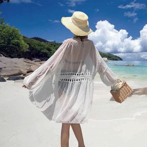 2020 Summer Hot Women Sexy Beach Dress Swimwear Transparent Bikini Cover Up Bathing Suit