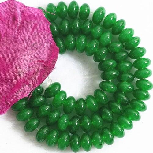 Best sale malaysia green chalcedony jades natural stone hot size 5*8mm best-selling abacus beads loose beads making Jewelry B172