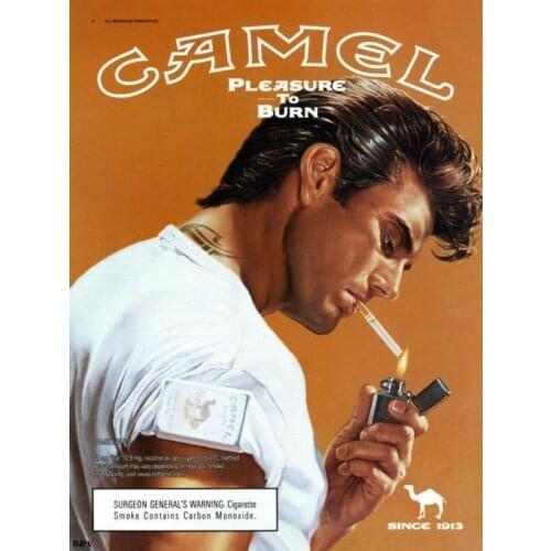 Camel Cigarettes PLEASURE TO BURN METAL TIN SIGN POSTER WALL PLAQUE