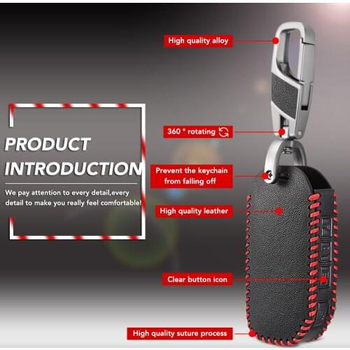 Latest 100% Leather car key fob cover case shell holder for Kia 2018 2019 sportage R Stinger remote sorento cerato protect key