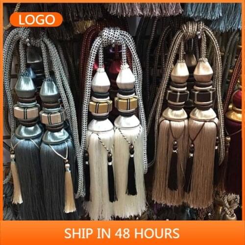 New high-end curtain hanging ball Pagoda double ball tassel hanging ball curtain accessories curtain rod