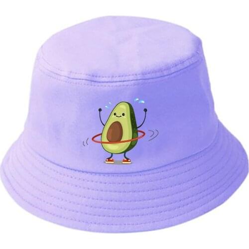 2021 New hot sale printed kawaii cartoon Summer Hat Women Men Panama Bucket Cap The Design Flat Visor avocado Fisherman Hat