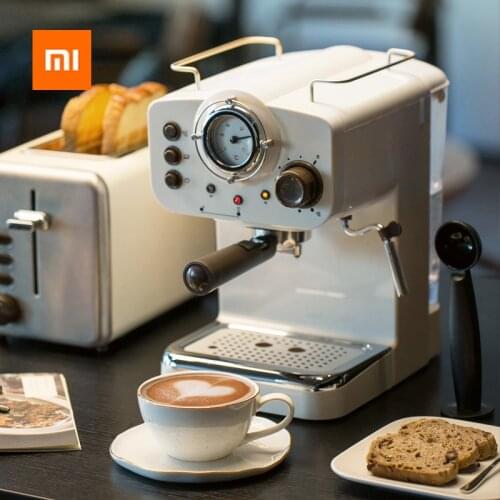 Xiaomi Retro Semi-auto Espresso Coffee Machine 1100W 15bar Extraction 2-in-1 Filter Handle Steam Nozzle Latte Cappuccino Coffee