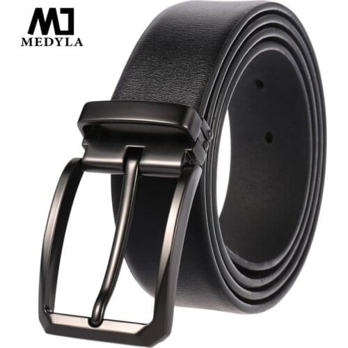 MEDYLA High Quality Genuine Leather Belt Designer Belts Men Luxury Strap Male Belts For Men Fashion Vintage Pin Buckle Belt
