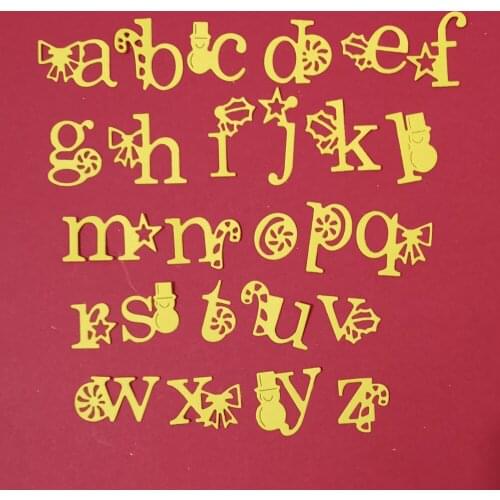 Christmas Letters Lower Letters Metal Cutting Dies For Stamps Scrapbooking Stencils DIY Paper Album Cards Decor Embossing 2021