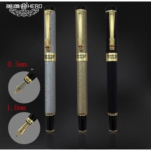 Luxury High quality HERO Dragon Fountain Pen gift 0.7MM MATTE BLACK GOLDEN INK PEN Stationery Office school supplies Writing NEW