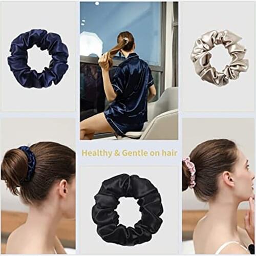1 PCS Regular Elastic Handmade Multicolor Silk Elegant Scrunchies For Women Soft Hair Accessories Care 6 Pcs Silk Hair Scrunchie