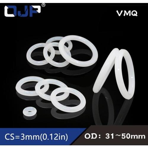 5PCS/lot Silicon Ring Silicone/VMQ O ring OD31/32/34/35/36/38/40/42/43/45/48/50*3mm Rubber O Ring Seal Good elasticity Gaskets