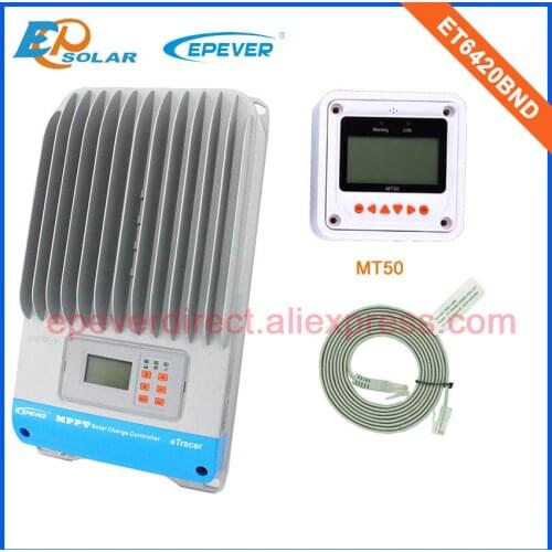 Solar 48V Battery charger mppt controller 60A ET6420BND tracer series EPEVER factory supply EPsolar MT50 remote meter