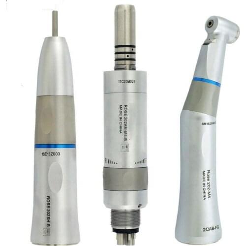 Dental turbine low speed handpiece set LED fiber optic 1:1 / Dental E-type air motor micromotor contra angle straight handpiece