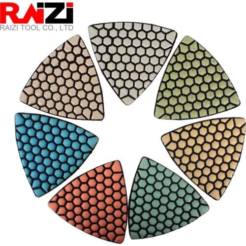 Raizi Triangle Diamond Polishing Pads for Oscillating Multi Power Tool Concrete Marble Granite Floor Countertop Sanding Disc