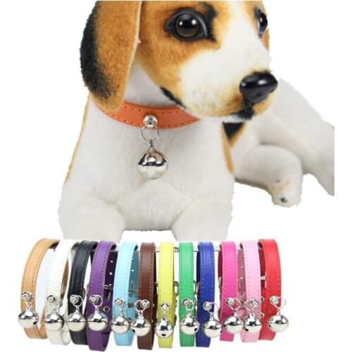 14 Colors Cat Dog Collar With Bell Safety Pet Collars Puppy Dog Cat Collar For Cats Dogs Kittens Solid Pet Collar