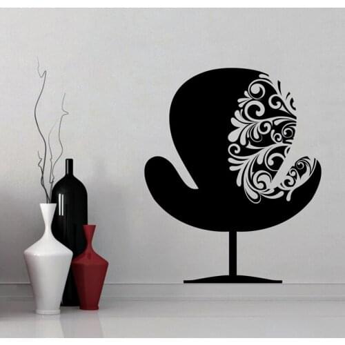 Swirl Flower Pattern Chair Wall Sticker Vinyl Hollow Out Art Home Decor Wall Decal For Living Room Bedroom Decoration Murals