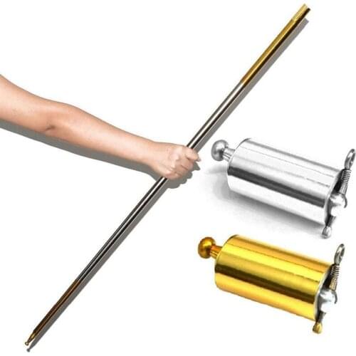 Magic Props Golden Hoop Rod Metal Telescopic Rod Professional Stage Stainless Steel Magic Wand 110CM/150CM