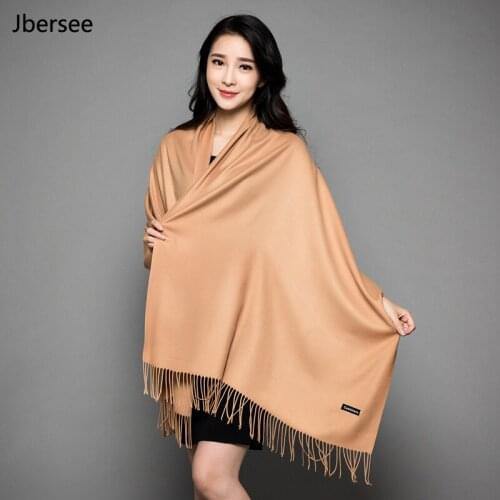 Winter Scarf Luxury Brand Fashion Women Cashmere Scarf 25 Colors for Choice Solid Color Tassel Long Scarves Warm Pashmina