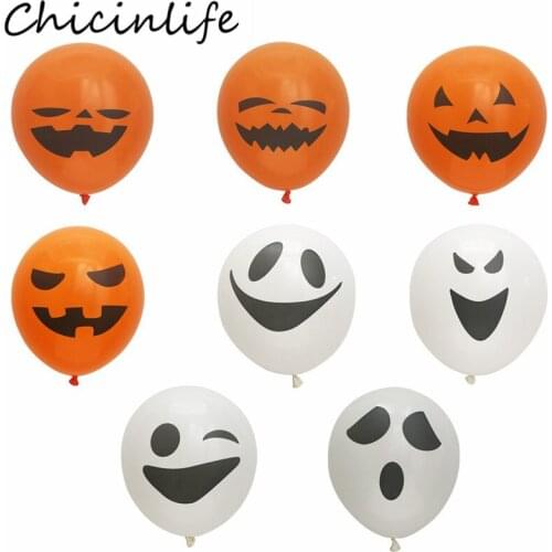 Chicinlife 10Pcs 10inch Halloween Pumpkin Ghost Latex Balloons Happy Halloween Party Decor Kids Toys Globos Birthday Suppllies